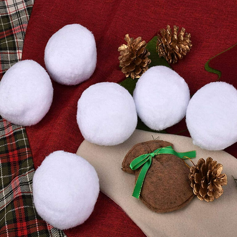 CHAOMIC 40 Packs Snowballs for Kids Indoor,Fake Snowballs Artificial  Snowballs Winter Xmas Decoration Indoor Plush Snowballs for Kids(40PCS)