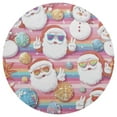 thumbnail image 2 of 15 Inch Round Grid Plate Mats Heat Non-Slip Resistant PVC Placemats for Kitchen Dining Table Decor Cartoon-style Santa Claus 1PCS, 2 of 5