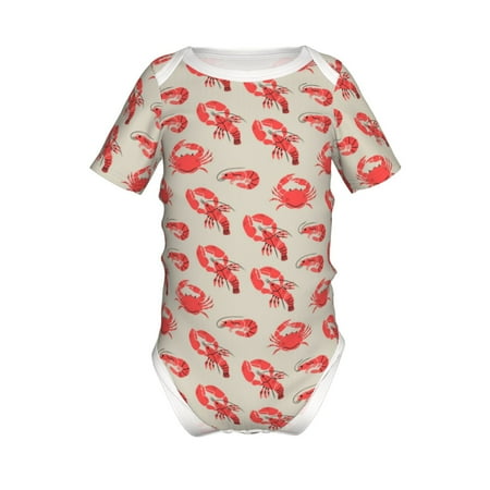 

Junzan Crab Lobster 1 Print Short-Sleeve Baby Climbing Clothes Bodysuits for Infant One-Piece for Baby Boys & Girls Baby Clothes Baby Romper with Snap Closure-18 Months