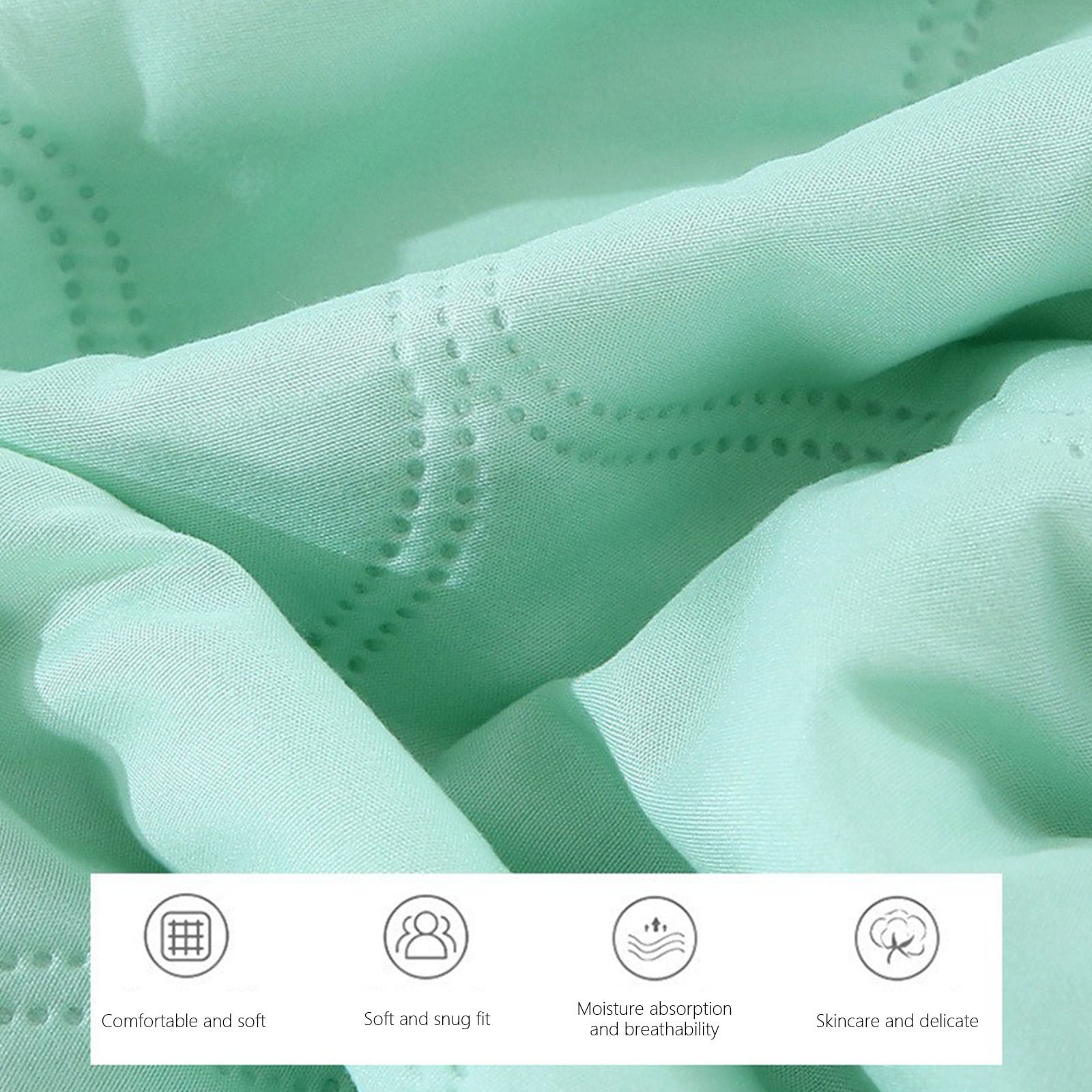Qocolhg Quilt Small/Twin Size - Summer Conditioning Quilt, Aloe Washed Cotton Summer Quilt, Oversized Bedding Soft Coverlet Quilts Size, Breathable Blanket for Hot Sleepers, Summer Clearance, Green