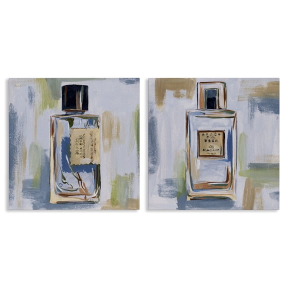 Stupell Industries Abstract Cologne Perfume Bottle Fashion Painting Wrapped Canvas Art Print Wall Art, 17 x 17, Set of 2