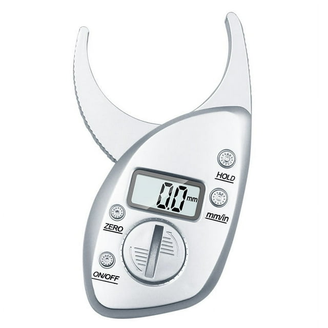Calibrador de grasa para la piel, portátil, ligero, agarre cómodo, medición precisa, calibrador de grasa digital, color plateado