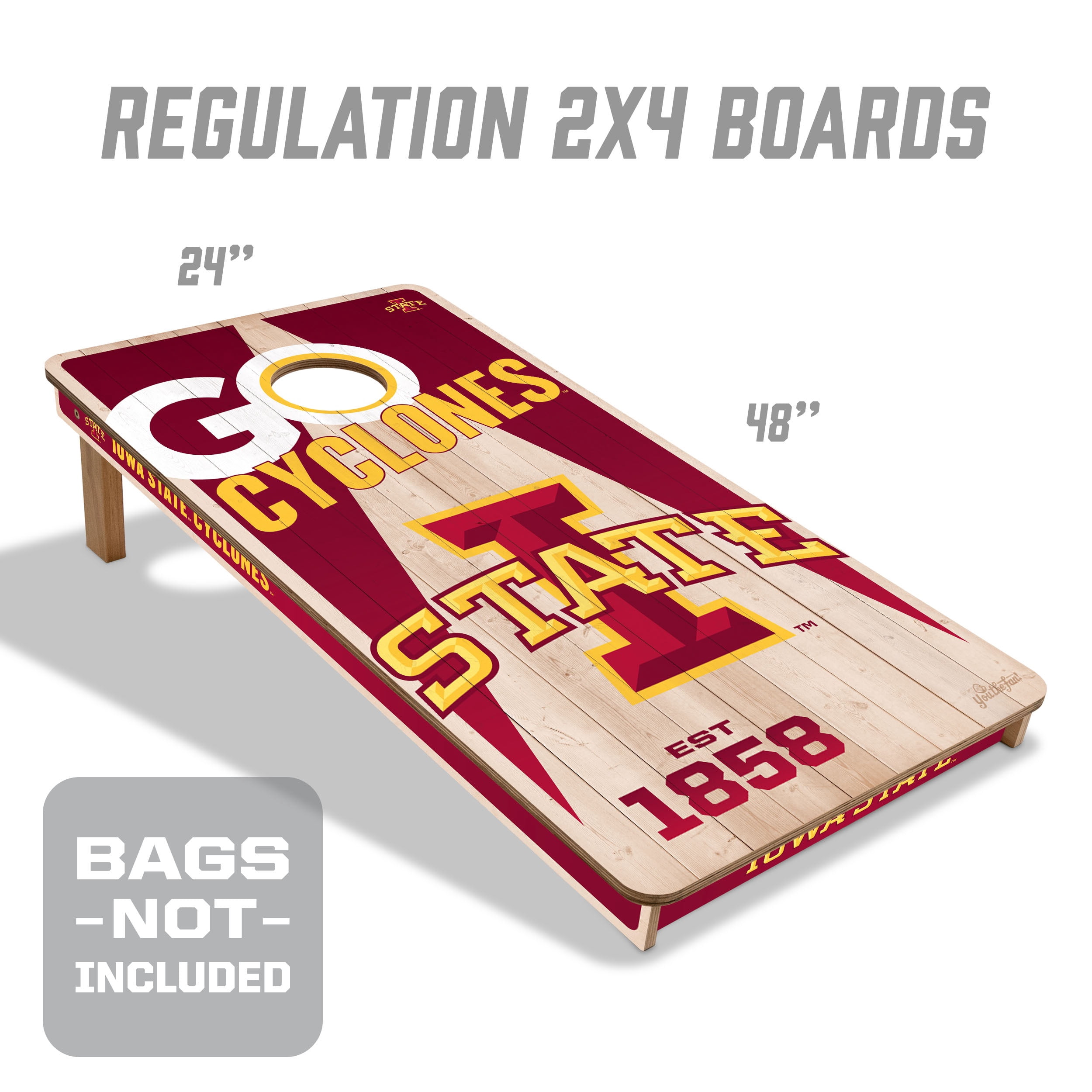 YouTheFan NCAA Iowa State Cyclones 2' x 4' Cornhole Game No Bags
