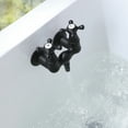 thumbnail image 6 of SUMERAIN Vintage Leg Tub Filler 3-3/8-Inch Center Wall Mount Tub Faucet, Cross Handle Matte Black, 6 of 8
