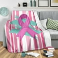 Jungdeepe Flannel Cancer Cute Warm Ribbon Blanket Chemotherapy Chilled Blanket Twin Throw