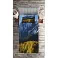 thumbnail image 2 of Ambesonne Landscape Quilted Coverlet 2 Pcs, Colorado Village, Twin Size, Green Blue, 2 of 2