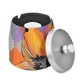 thumbnail image 2 of Bold Wildflowers Line Ashtray with Lid Cigarette Ashtray Stainless Steel Ash Tray Ash Holder for Home Outdoor, 2 of 7