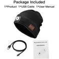 thumbnail image 6 of Bluetooth Beanie Hat with LED Headlight, Lighted Beanie Cap Rechargeable with Wireless Bluetooth Hands Free Head Hat Outdoor Winter Hat, Grey, 6 of 9