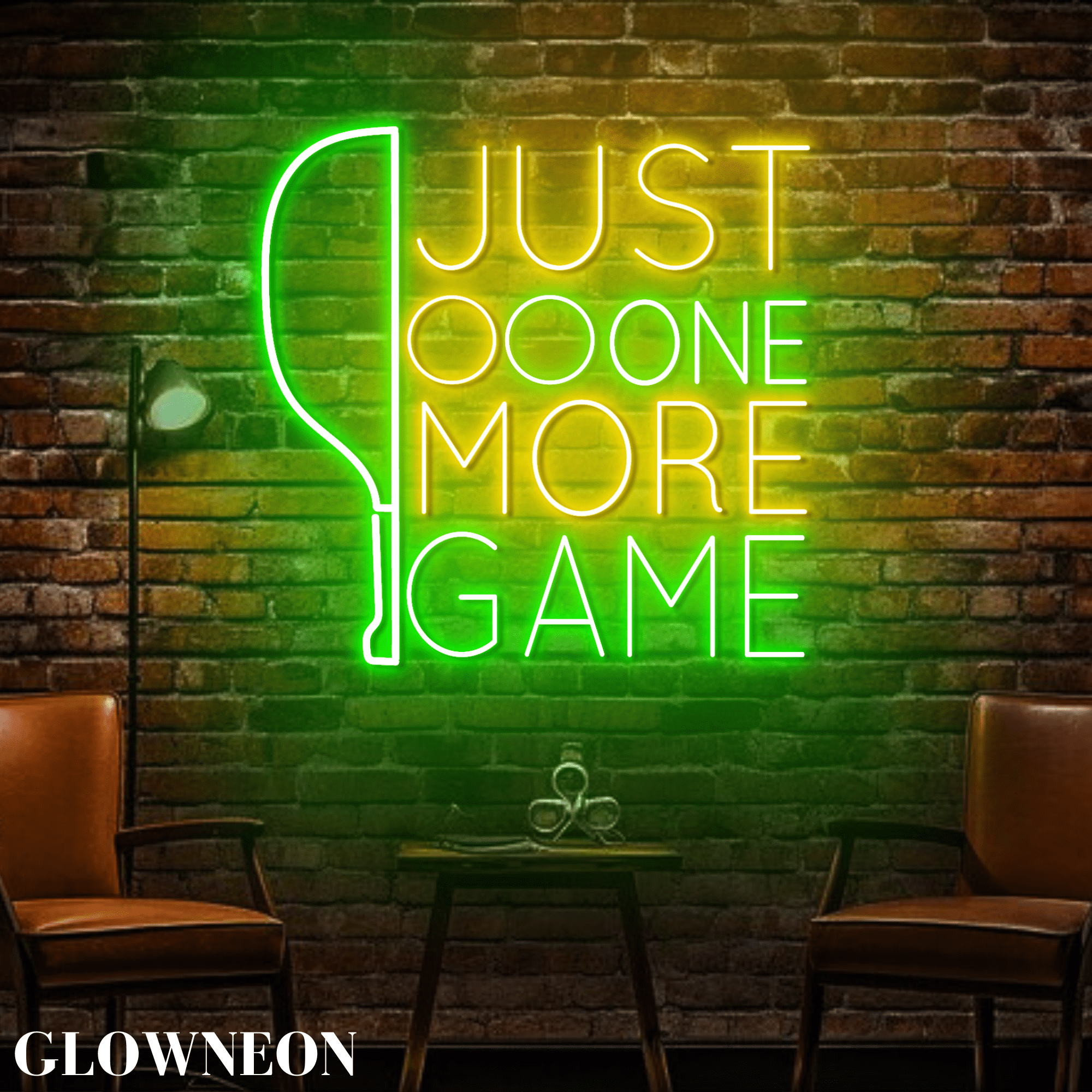 Glowneon Pickleball Club Decoration With Just One More Game Led Light