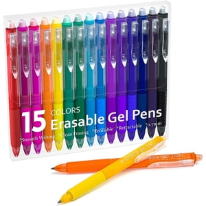 Lineon 15-Color Erasable Gel Pens Retractable