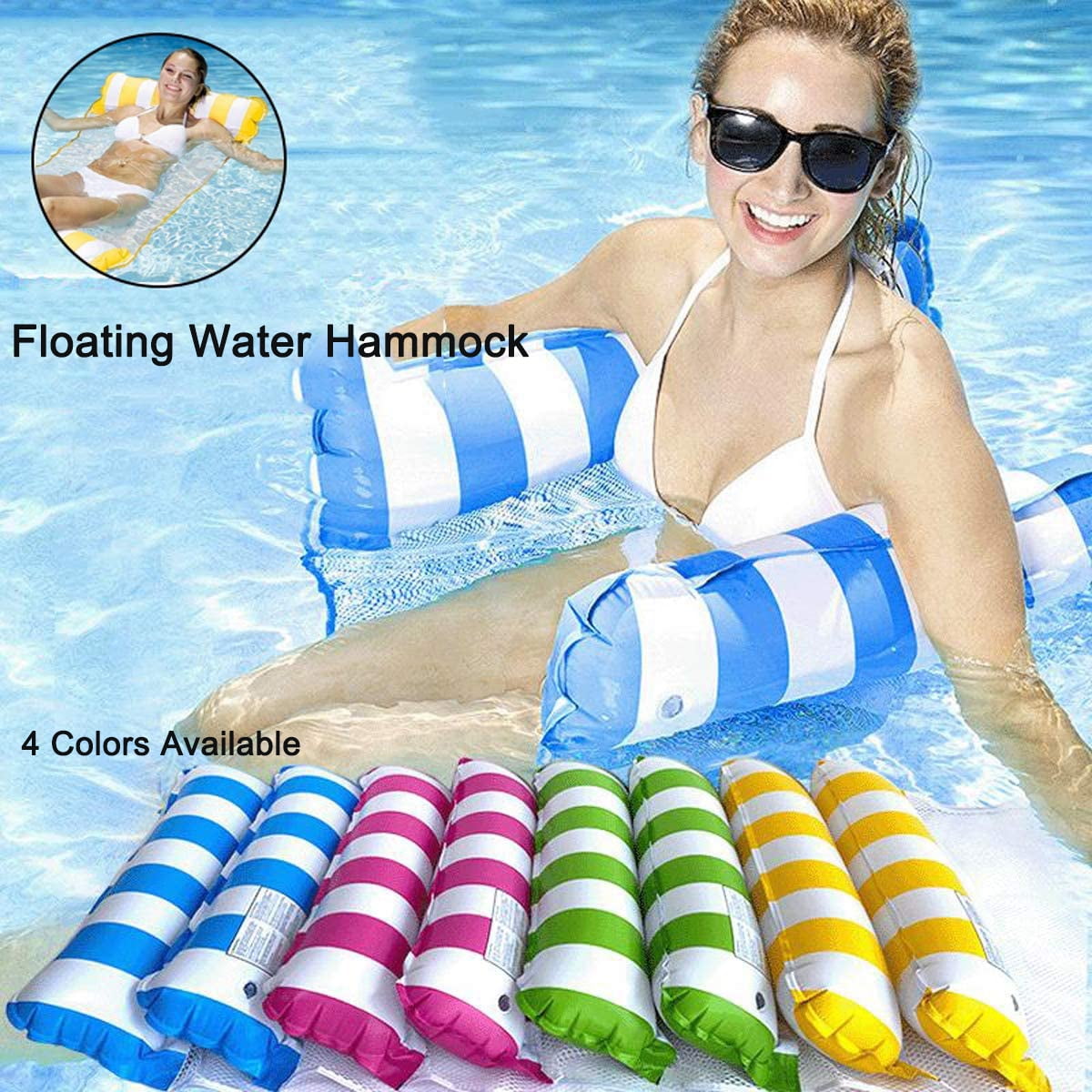 Inflatable Floating Water Hammock Float Pool Lounge Bed Swimming Chair 6 Colors 