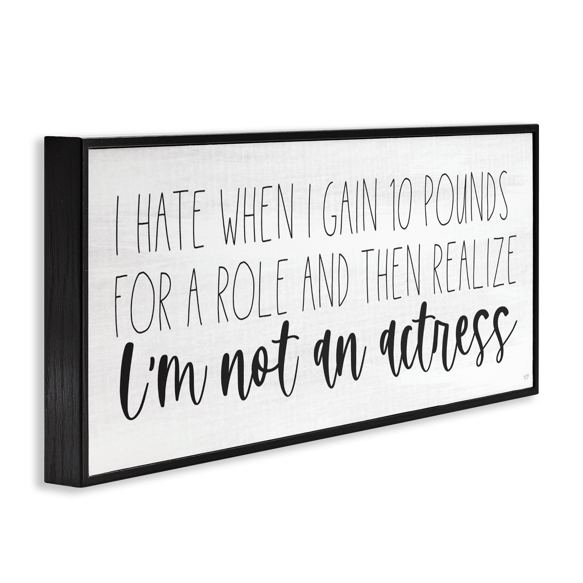 Stupell Industries Gaining Weight Humor Black Framed Giclee Art, design by Lux + Me Designs