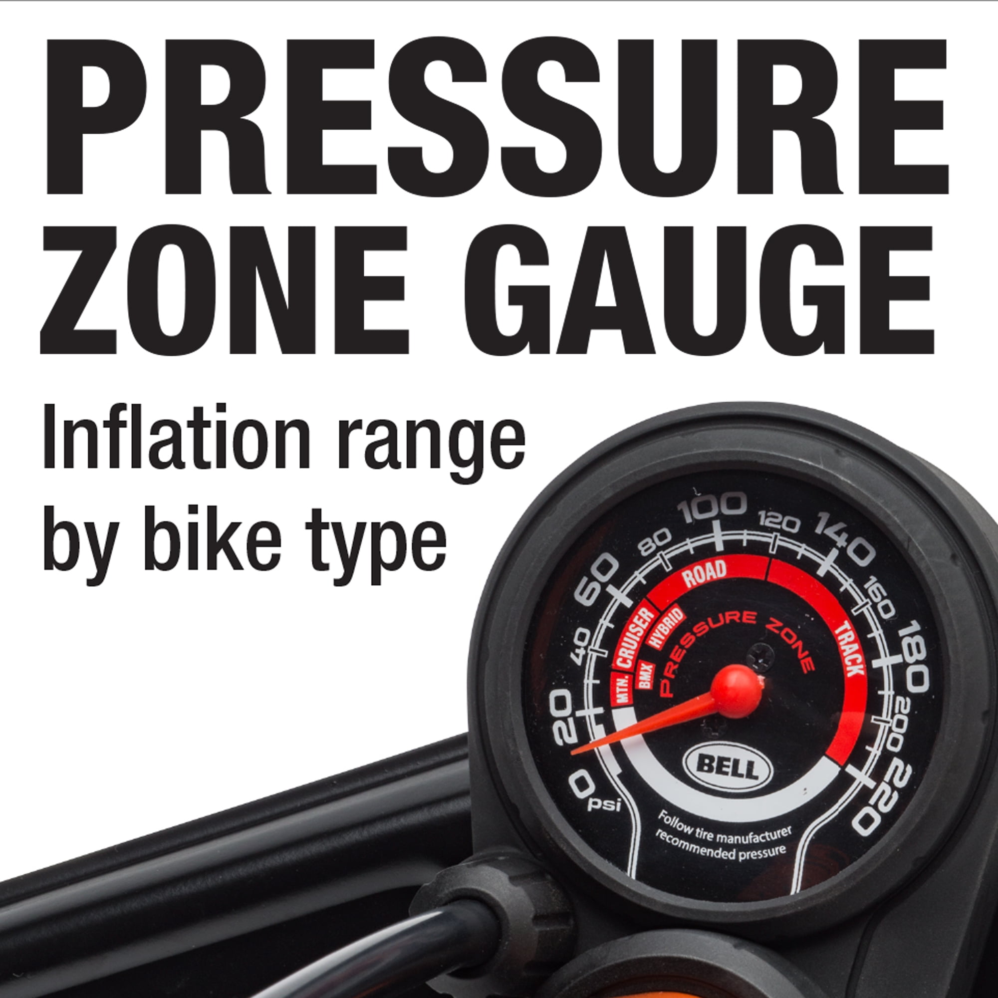 bell high pressure floor pump