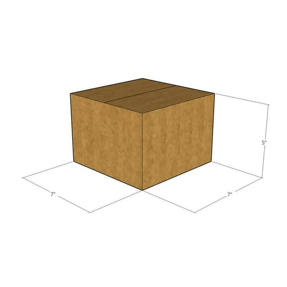 7x7x5 Kraft Brown Corrugated Shipping Boxes, 32 ECT Single-Wall, Qty 10