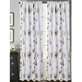 thumbnail image 1 of Sapphire Home 2 Rod Pocket Short Curtain Panels 36 Inches Long, Decorative Floral Print, Light Filtering Room Darking Thermal Foam Back Lined Curtain Panels for living/bedroom/patio door, DRP 36" Gray, 1 of 2