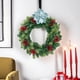 thumbnail image 5 of Magnolia artificial con purpurina navideña | Flor de tela 3D artesanal con bordes brillantes | Decoración navideña duradera para árboles de Navidad, coronas, ventanas y chimeneas, 5 of 6