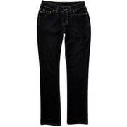 Faded Glory - Women's Petite Rhinestone Embroidery Straight-Leg Jeans