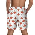 thumbnail image 4 of Goofa Hand Drawn Watermelon Printed Men's Swim Trunks Board Shorts Quick Dry Mens Swimming Trunks with Compression Liner,Breathable Fit Hawaii Beach Shorts-3X-Large, 4 of 9