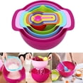 thumbnail image 3 of Dosaele Mixing Bowls Set with 10 Nesting Bowls Stackable Measuring Cups Sieve Strainer Colander ，Kitchen Colorful Nesting Mixing Rain Bowl Set for Salad Cooking Baking Prep, 3 of 6