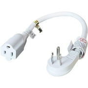 FIRMREST 1875W 15A Low Profile Flat Plug Extension Cord 14 AWG 1 Foot White