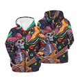 thumbnail image 6 of Psesaysky Zip Up Hoodies Teen Boys Mexican Skeleton Guitarist Print Fleece Full-Zip Sweatshirts Jacket Casual Winter Fall Hoodie with Pocket 6-7 Years, 6 of 7