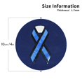 thumbnail image 2 of Thin Blue Line Satin Ribbon Leather Coasters for Drinks Perfect for Living Room, Kitchen, or Outdoor Use Set of 6 Round Shape, 2 of 6