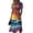 Hot Pink, variant on Tropical Hawaiian Print V-Neck Short Sleeve Dress for Women - Fashion Casual Summer A-Line Midi Beach Vacation Wrap Dress with Cinched Waist, Floral & Leaf Pattern Green S
