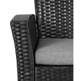 thumbnail image 4 of WestinTrends 4pc Outdoor Furniture Conversation Sofa Set with Loveseat, Cofee Table and Cushions, All Weather UV Resistant Rattan Wicker Patio Chairs, Black/Gray, 4 of 8