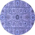 thumbnail image 1 of Ahgly Company Machine Washable Indoor Round Abstract Blue Modern Area Rugs, 4' Round, 1 of 4