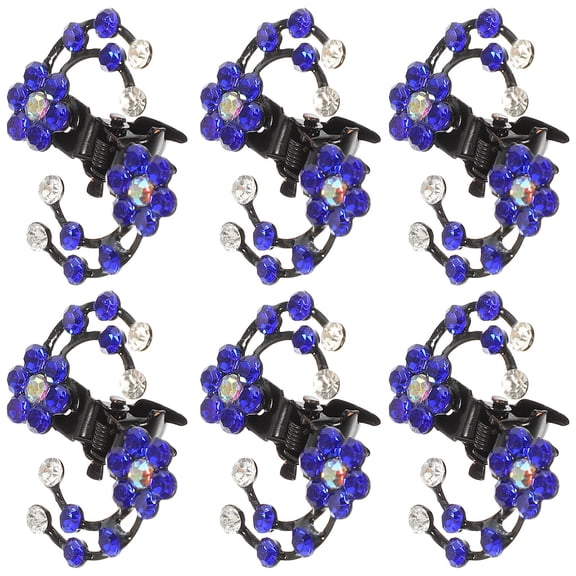 HINTRMENT 6Pcs Elegant Style Dark Blue Metal Mini Hair Claw Clips for Weddings and Parties Hair Accessories