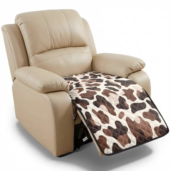 Kuiaobaty Cow Print Quilted Reclining Sofa Slipcover, Non Slip Armless Seat Cushion Slipcover, Decorative Furniture Protector for Living Room Bedroom