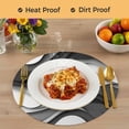 thumbnail image 4 of Black Grey Ombre Round 15 Inch Placemats Set of 2, Moire Modern Aesthetics Geometric Abstract HeatResistant Non Slip Place Mats for Dining Table, Wipeable Braided Kitchen Table Mats for Housewarming, 4 of 9
