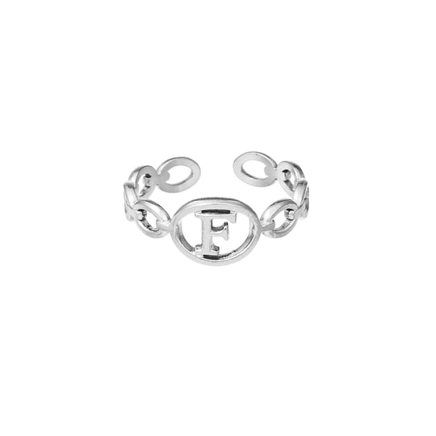 Anillo de 26 letras chapado en acero de titanio, anillo de dedo índice con apertura en inglés, anillo hueco Wmkox8yi sjalhkljlk1995