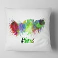 thumbnail image 2 of Designart Athens Skyline - Cityscape Throw Pillow - 18x18, 2 of 5