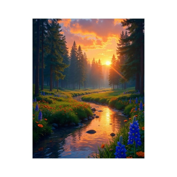 Paint by Numbers Kit for Adults, Sunset River Tranquil Forest Scene Paint by Numbers, Easy Paint by Numbers Kit for Adults Beginner, DIY Adult Paint by Number Kits on Canvas, Home Decor