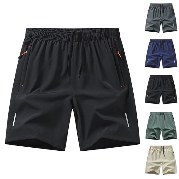 Vetsdori Mens Shorts Shorts Lightweight Athletic Pull-On Quick Dry Ice Slik Elastic Waist Pockets,Casual Beach Shorts for Men Summer