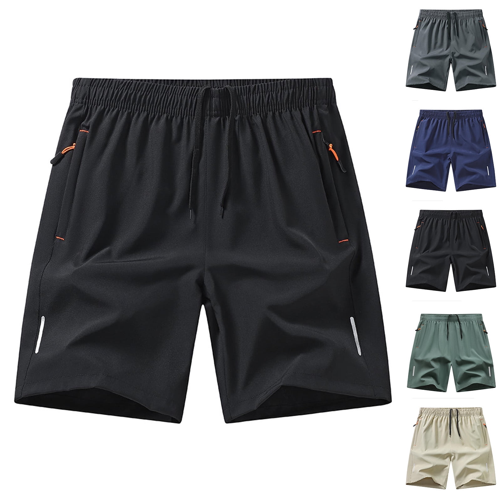 Vetsdori Mens Shorts Shorts Lightweight Athletic Pull-On Quick Dry Ice Slik Elastic Waist Pockets,Casual Beach Shorts for Men Summer