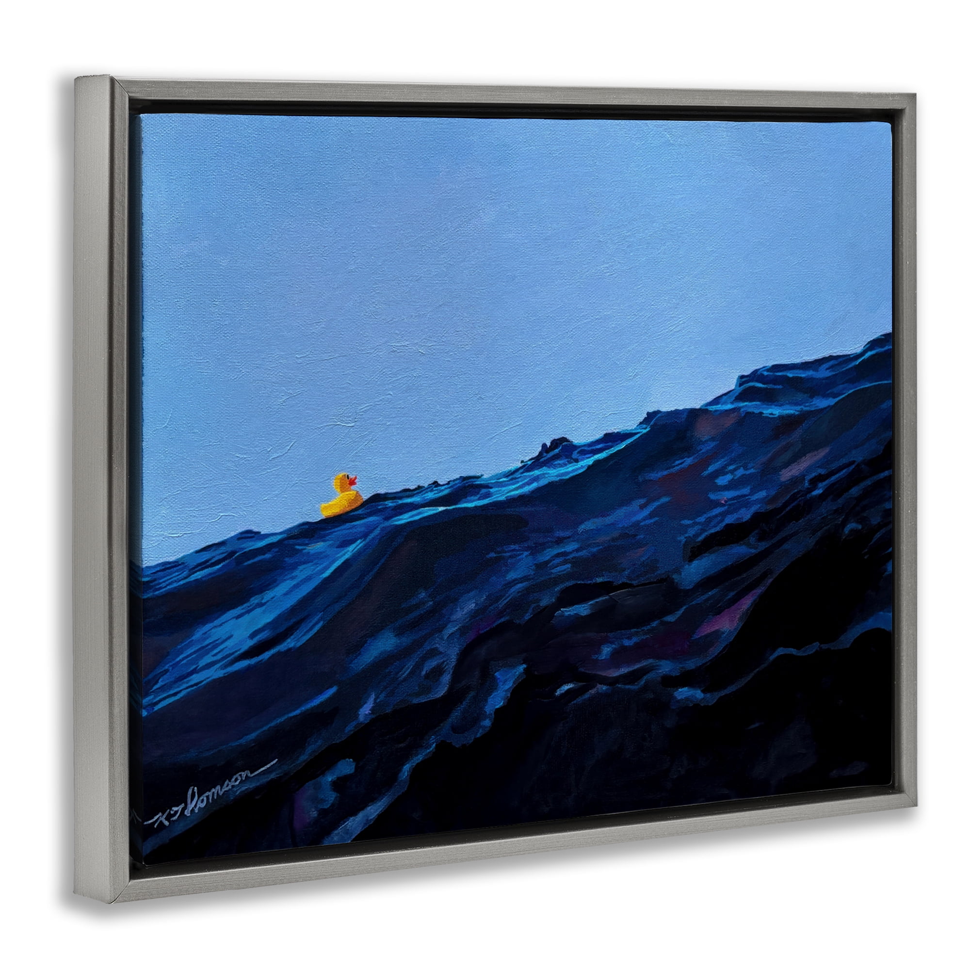 You're The One Duck Gray Framed Floater Canvas Wall Art, design by Keith Thomson