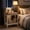 Rustic White and Honey Brown, variant on LEDREM 2 Tiers Side Table, Sofa Accent Table with Underside Storage Rack, Compact End Table for Narrow Areas, Ideal for Lounge, Apartment, Rustic Country Design