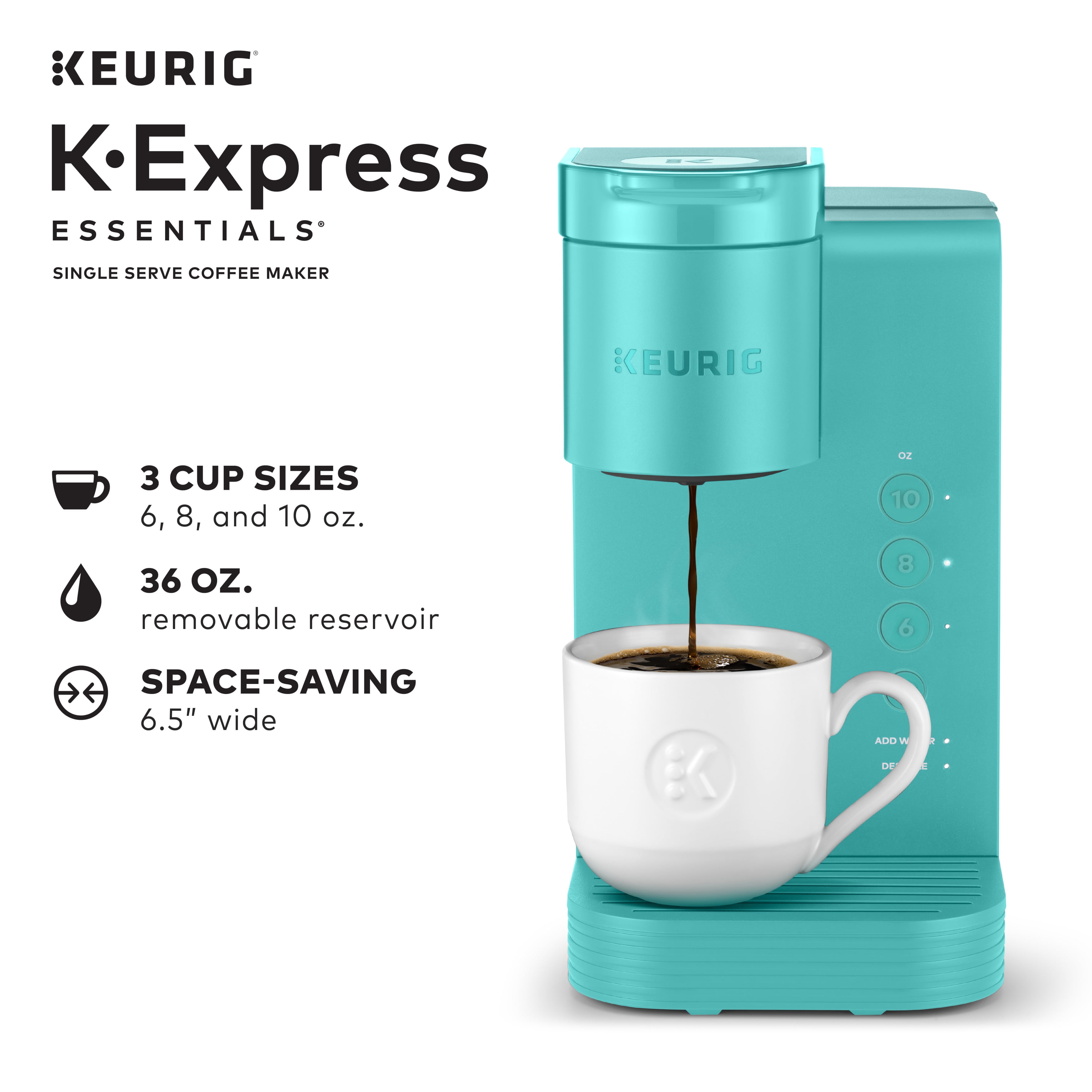 K-Express Essentials Single Serve K-Cup Pod Coffee Maker 36 OZ removable  reservoir Tropical Blue - Appliances, Facebook Marketplace