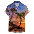thumbnail image 1 of VBARHMQRT Black Shirt Men Summer Comfortable Print Short Sleeved Button up Shirt Yellow, 1 of 3