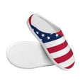 thumbnail image 3 of KLL USA Canada Flag Pattern Adult Unisex Cozy Slippers,Fuzzy Slip-on Slippers TPR Sole Slippers Comfort Plush Home Footwear for Indoor & Outdoor-46/47, 3 of 7