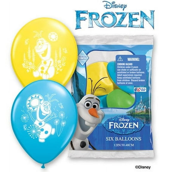 12 inch Qualatex Disney Olaf (6 Pk) Latex Balloons (6 Pack) - Party Supplies Decorations