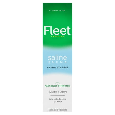 Fleet Laxatives (2 Pack), Saline Enema for Adult Constipation Relief, Prefilled Enema Kit for Fast Acting Constipation Relief, 7.8 fl oz Bottle