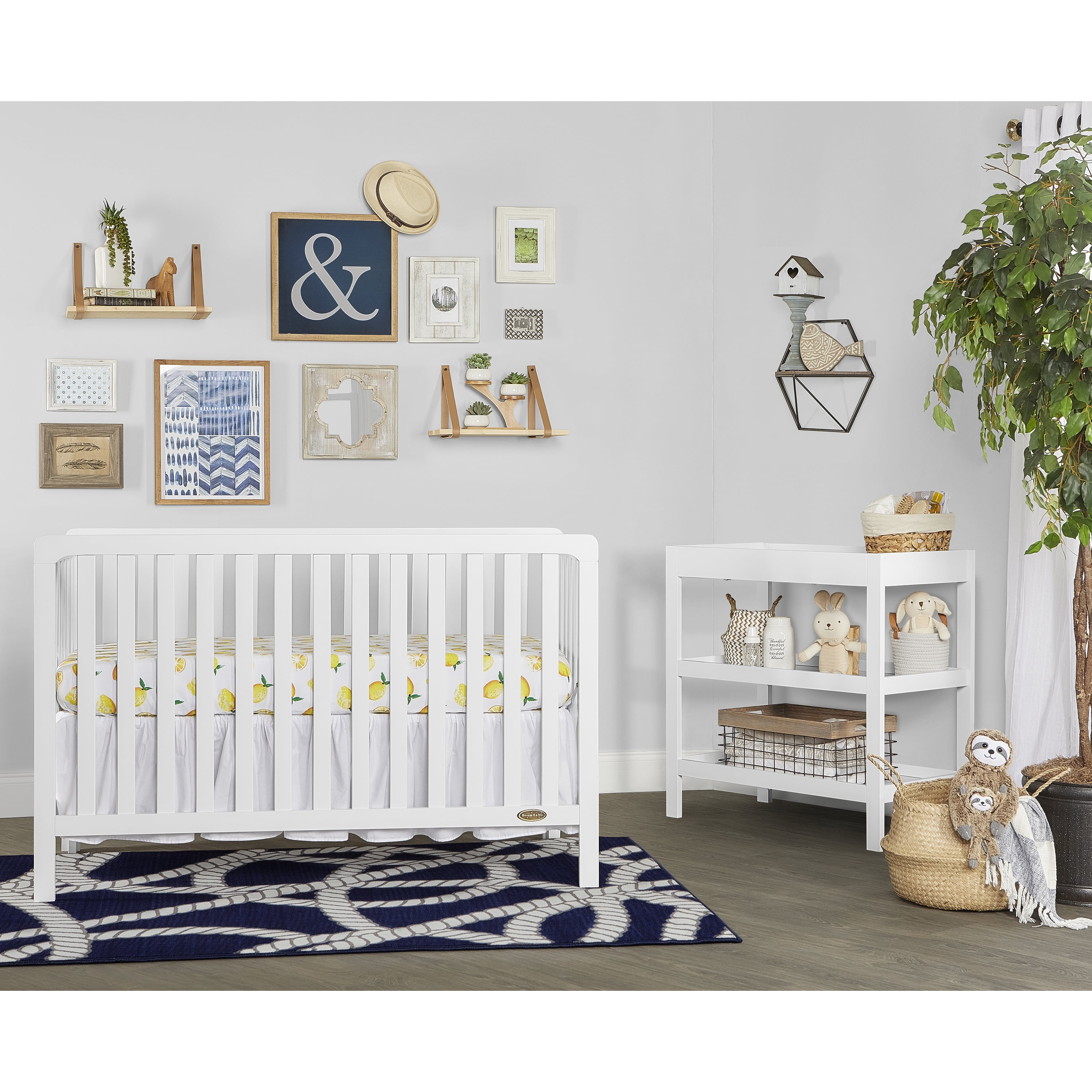Nursery Essentials Bundle of Dream On Me Ridgefield 5-in-1 Convertible Crib, Dream On Me Ridgefield Changing Table, with a Dream On Me Honeycomb Orthopedic Firm Fiber Standard Crib Mattress
