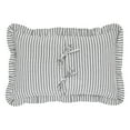 thumbnail image 3 of VHC Brands, Sawyer Mill Ruffled Ticking Stripe Pillow, Black, 14x22, 3 of 6