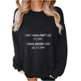 thumbnail image 2 of Jinhomg Novelty Sweatshirt for Women 2026 Trendy Letter Print Casual Tops Oversized Comfy Long Sleeve Drop Shoulder Pullover Ladies Cute Gift Black L, 2 of 5