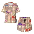 thumbnail image 4 of Picia Cute Lamas Pajamas Sets for Women Soft Short-Sleeved Pjs with Lounge Shorts Two Piece Sleepwear-Small, 4 of 9