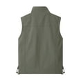 thumbnail image 4 of BRGZLK Men Waistcoat Solid Color Mesh Lining with Inner Pocket Work Vest Sleeveless Multi Pocket Fall Winter Outdoor Photography Coat Army Green L, 4 of 4
