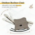 thumbnail image 3 of Outdoor Recliner Chair, Wicker Reclining Lounge Chair with Extended Footrest, Adjustable Balcony Chair with Thickened Removable Cushion for Patio Garden, Light-Grey, 3 of 7